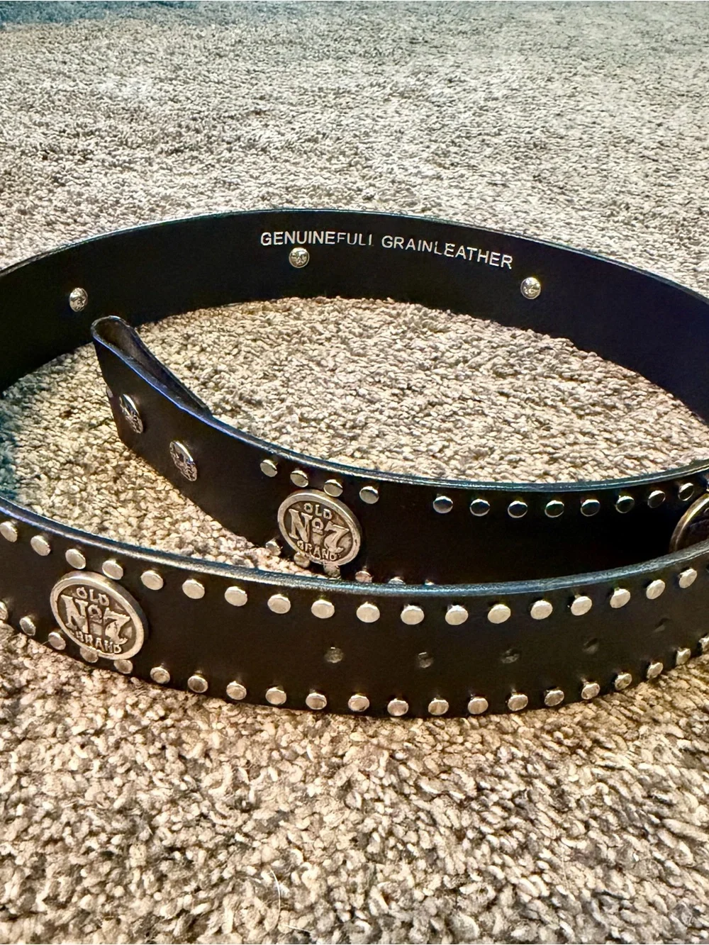 Black Studded Leather Belt